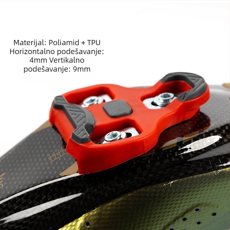 Cestovni bicikl – klip za zaključavanje pedale s automatskim zaključavanjem, kompatibilan s LOOK KEO; postavke 0°/4,5°/9°; modeli PDZ-R07/R09/M06; materijal: plastika/smola