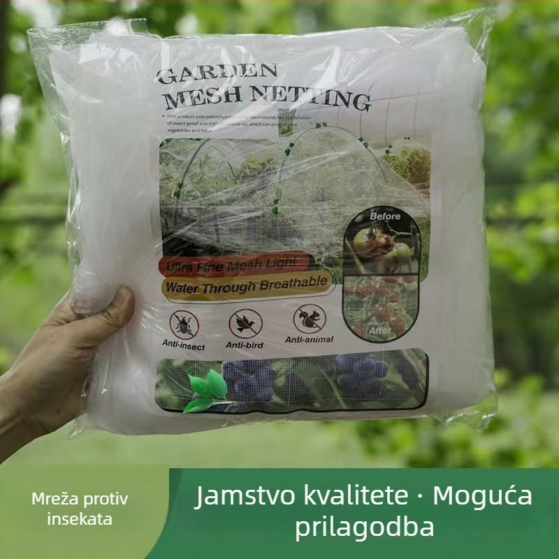 Mreža protiv insekata za plastenike s povrćem, polietilen, gusta sitna mreža, 60–80 očiju, otporno na starenje