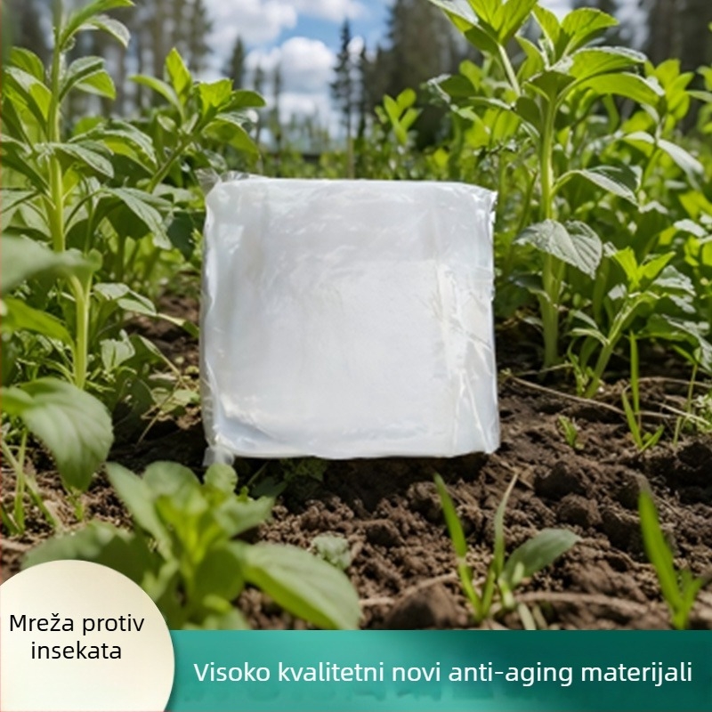 Mreža protiv insekata za plastenike s povrćem, polietilen, gusta sitna mreža, 60–80 očiju, otporno na starenje