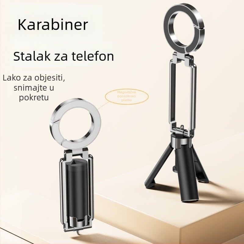 Dvostrani magnetski držač za telefon sa stativom, aluminijska legura, univerzalno, protiv vibracija, za stolnu i vanjsku upotrebu