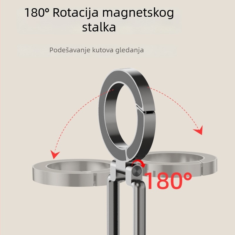 Dvostrani magnetski držač za telefon sa stativom, aluminijska legura, univerzalno, protiv vibracija, za stolnu i vanjsku upotrebu
