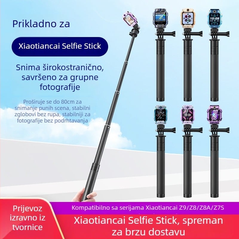 Selfie štap za Xiaotiancai pametni sat Z11/Z10/Z9/Z8A/Z8/Z7S – aluminij, stabilizacija slike, bez daljinskog, bez Bluetooth