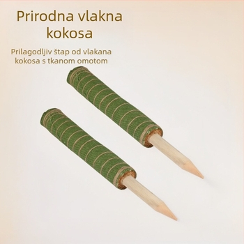Stup podrške biljaka – materijali: vlakno kokosove palme, konopljino uže, okretno platno, eukaliptovo drvo