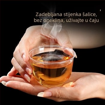 Jednokratne čajne šalice, prozirne, ojačane PS plastike, kružnog oblika, kapacitet 101–200 ml, moguć tisak loga, pojedinačno pakirano