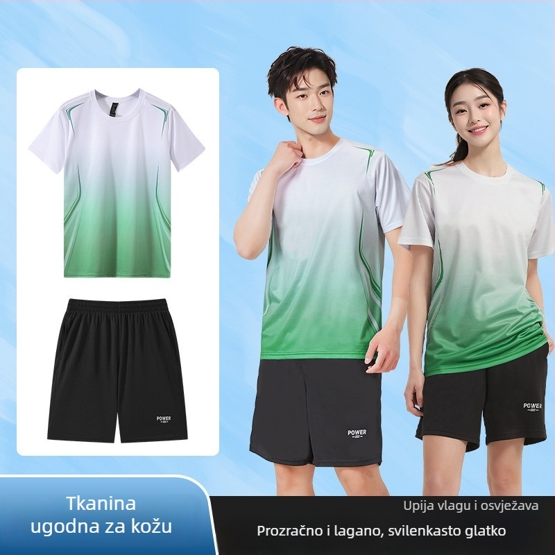 Set za trčanje na otvorenom: Ice Silk brzo‑sušeća majica, oprema za trening bicikliranja, unisex fitness odjeća