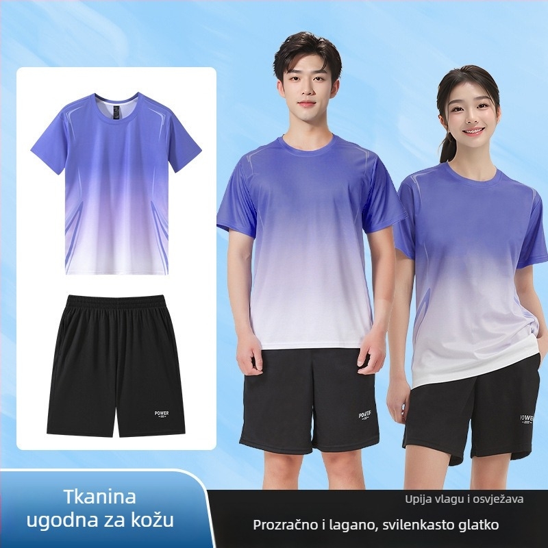 Set za trčanje na otvorenom: Ice Silk brzo‑sušeća majica, oprema za trening bicikliranja, unisex fitness odjeća