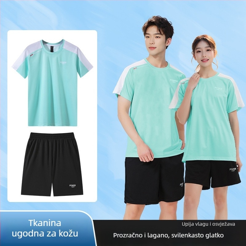 Set za trčanje na otvorenom: Ice Silk brzo‑sušeća majica, oprema za trening bicikliranja, unisex fitness odjeća