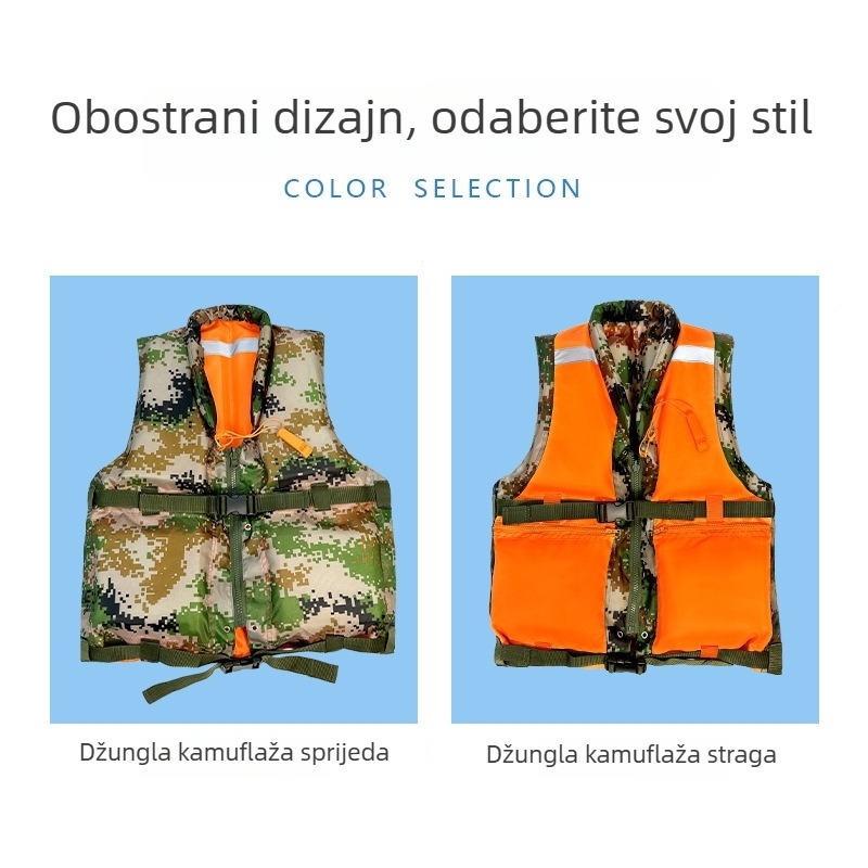 Kamuflirana dvostruka jakna za vojnu obuku – plivačka jakna za hitno spašavanje tijekom poplava