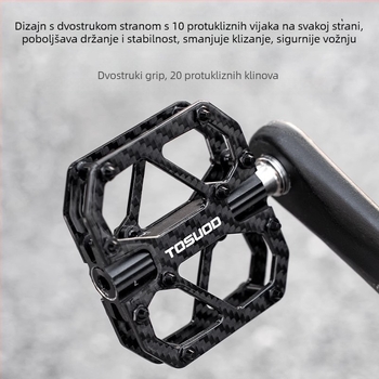Pedale - karbonska vlakna, T700 titan osovina, za planinske i cestovne bicikle, model JT1231 Tosuod