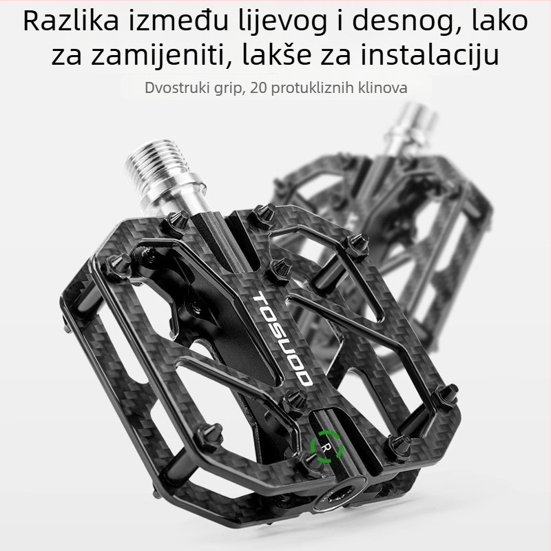 Pedale - karbonska vlakna, T700 titan osovina, za planinske i cestovne bicikle, model JT1231 Tosuod