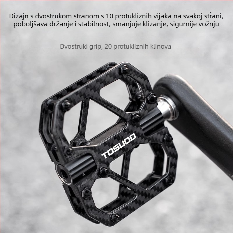 Pedale - karbonska vlakna, T700 titan osovina, za planinske i cestovne bicikle, model JT1231 Tosuod