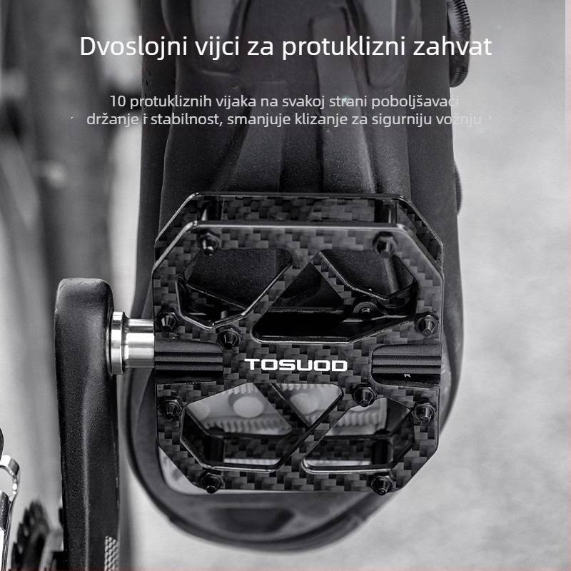 Pedale - karbonska vlakna, T700 titan osovina, za planinske i cestovne bicikle, model JT1231 Tosuod