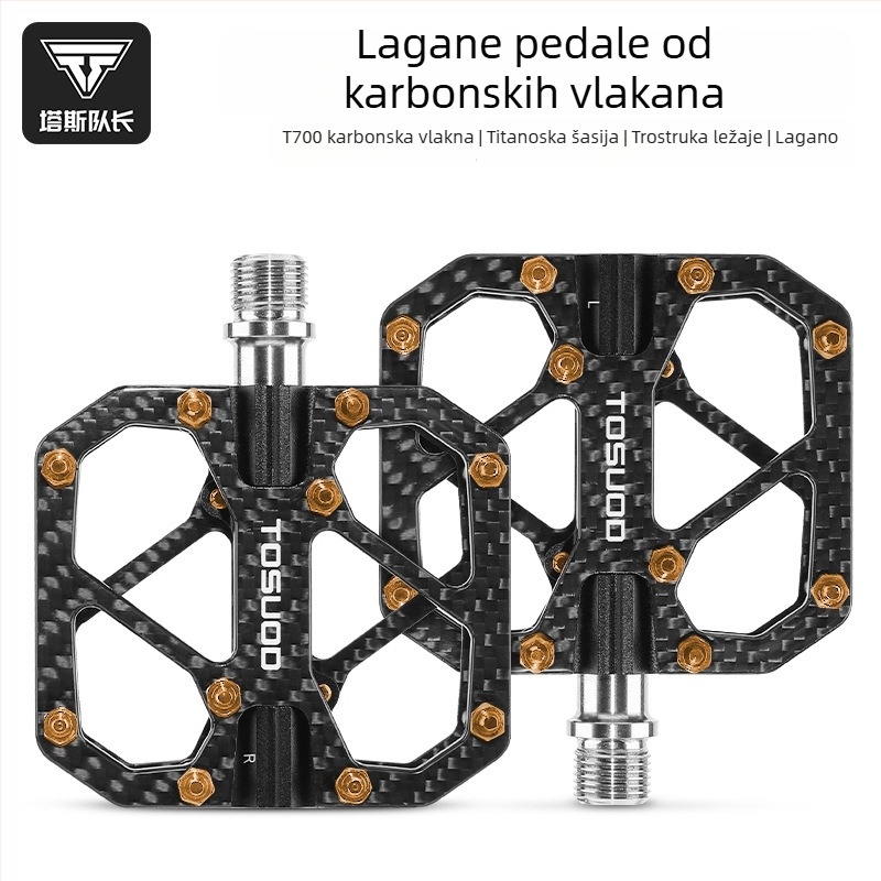 Pedale - karbonska vlakna, T700 titan osovina, za planinske i cestovne bicikle, model JT1231 Tosuod