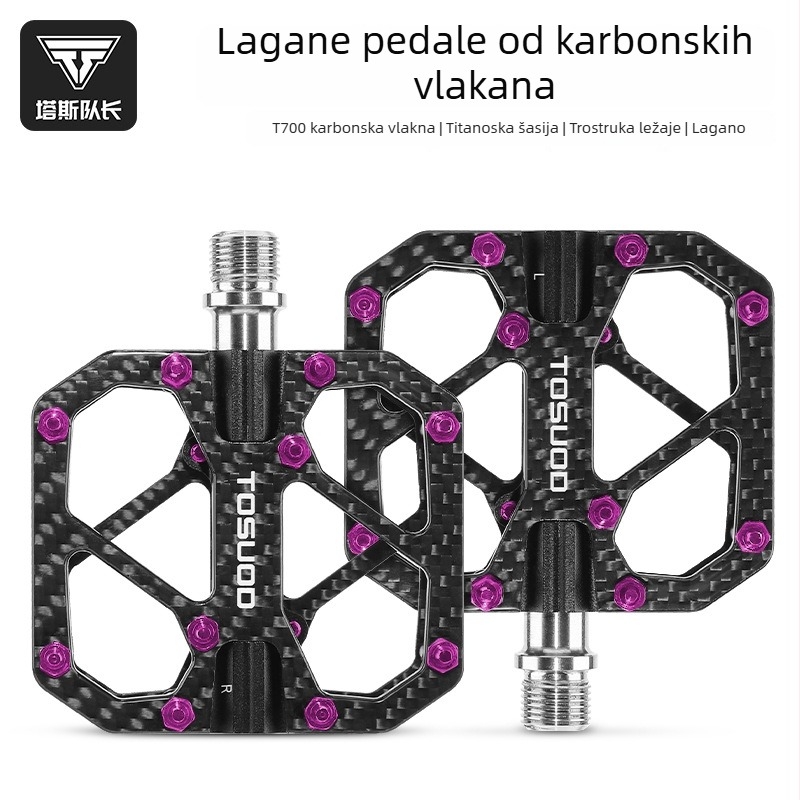 Pedale - karbonska vlakna, T700 titan osovina, za planinske i cestovne bicikle, model JT1231 Tosuod