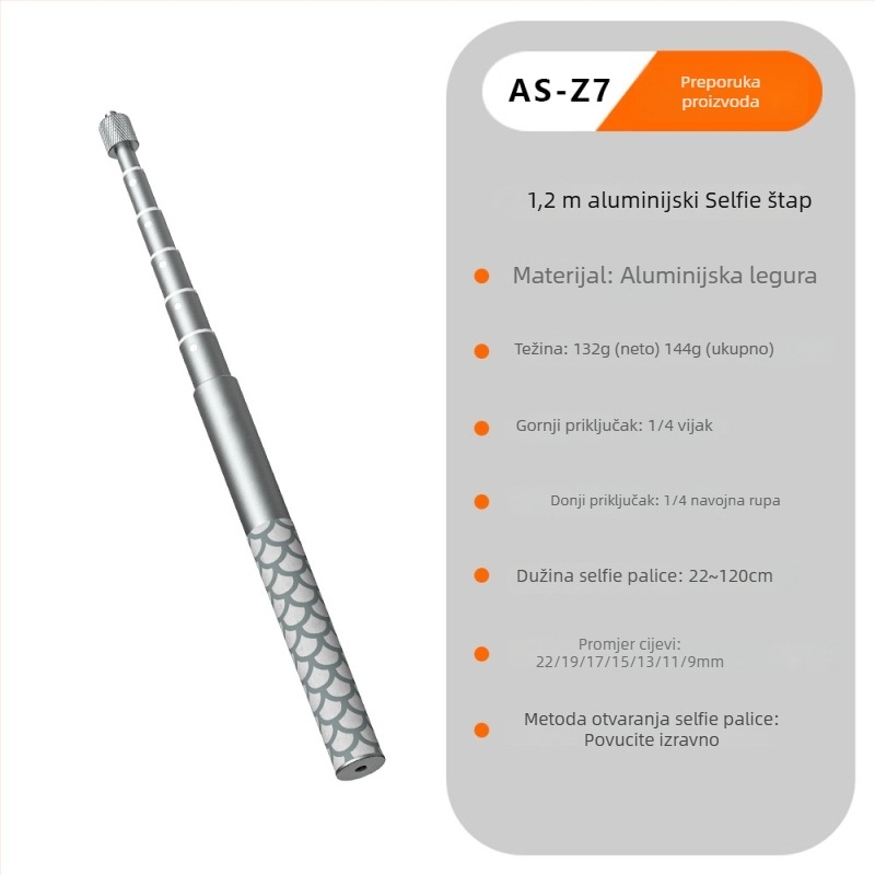 Beizhen Nevidljivi selfie štapić za Insta360, aluminijska zlitina, universalna kompatibilnost s X5, X4/X3, AcePro2 i GO3, prilagodljiva