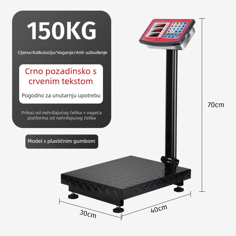 Crystal Eagle elektronička platformna vaga za određivanje cijena, kapacitet 300 kg, elektroničko mjerenje, napajanje iz mreže