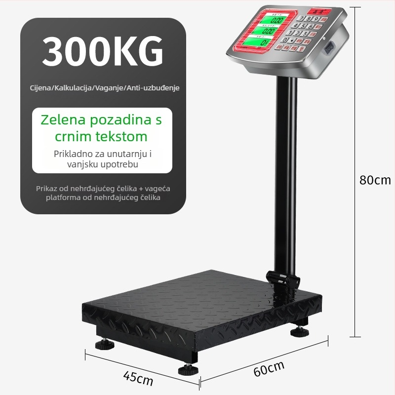 Crystal Eagle elektronička platformna vaga za određivanje cijena, kapacitet 300 kg, elektroničko mjerenje, napajanje iz mreže