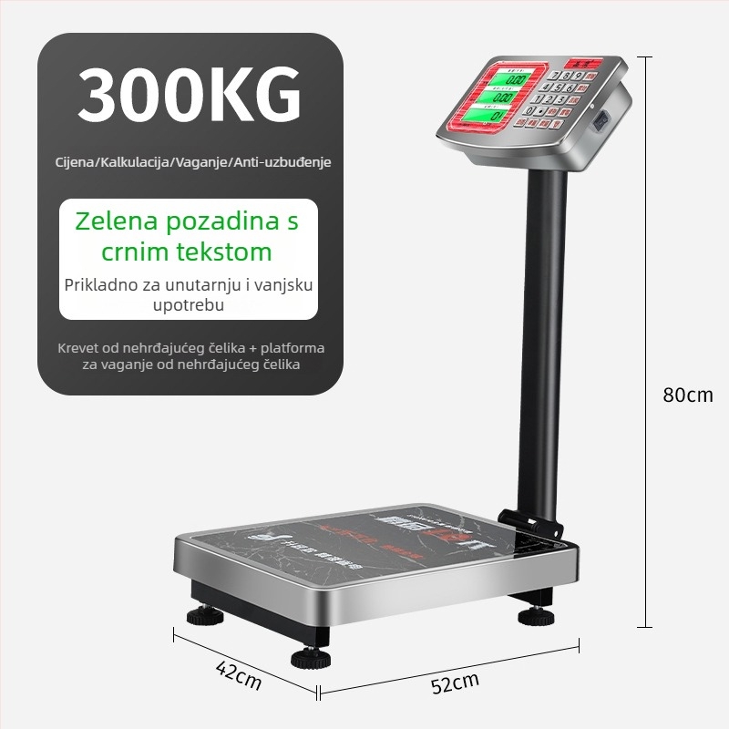 Crystal Eagle elektronička platformna vaga za određivanje cijena, kapacitet 300 kg, elektroničko mjerenje, napajanje iz mreže