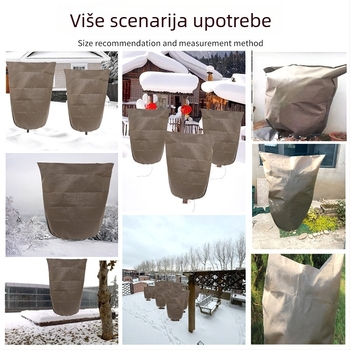 Zimski zaštitni pokrov za biljke u loncima, debeli netkani pokrov protiv insekata, vrtni štit od mraza