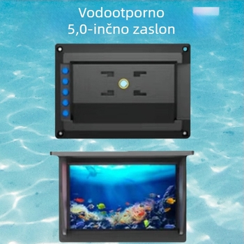Ribolovni sonar s HD zaslonom i podvodnim prikazom, dubina 0,6–30 m, punjiva baterija