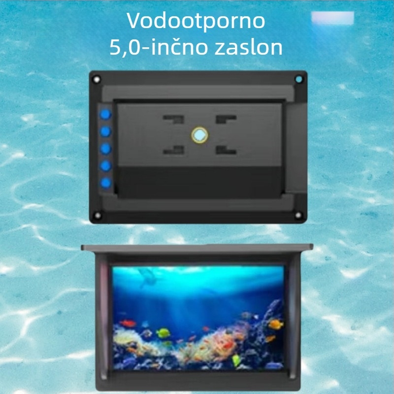 Ribolovni sonar s HD zaslonom i podvodnim prikazom, dubina 0,6–30 m, punjiva baterija