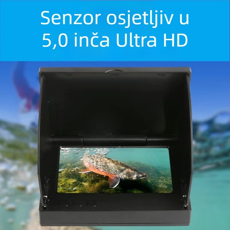 Ribolovni sonar s HD zaslonom i podvodnim prikazom, dubina 0,6–30 m, punjiva baterija