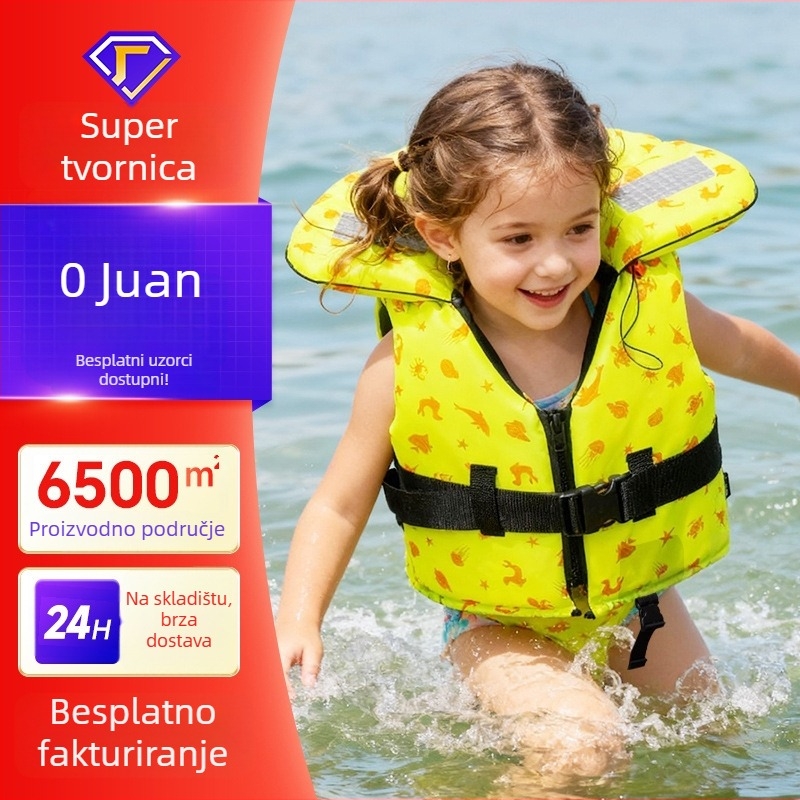 Dječji prsluk za spašavanje s visokim uzgonom, prenosni plivački prsluk za vodene sportove, model AH-015, porijeklo Dongtai, Yancheng.