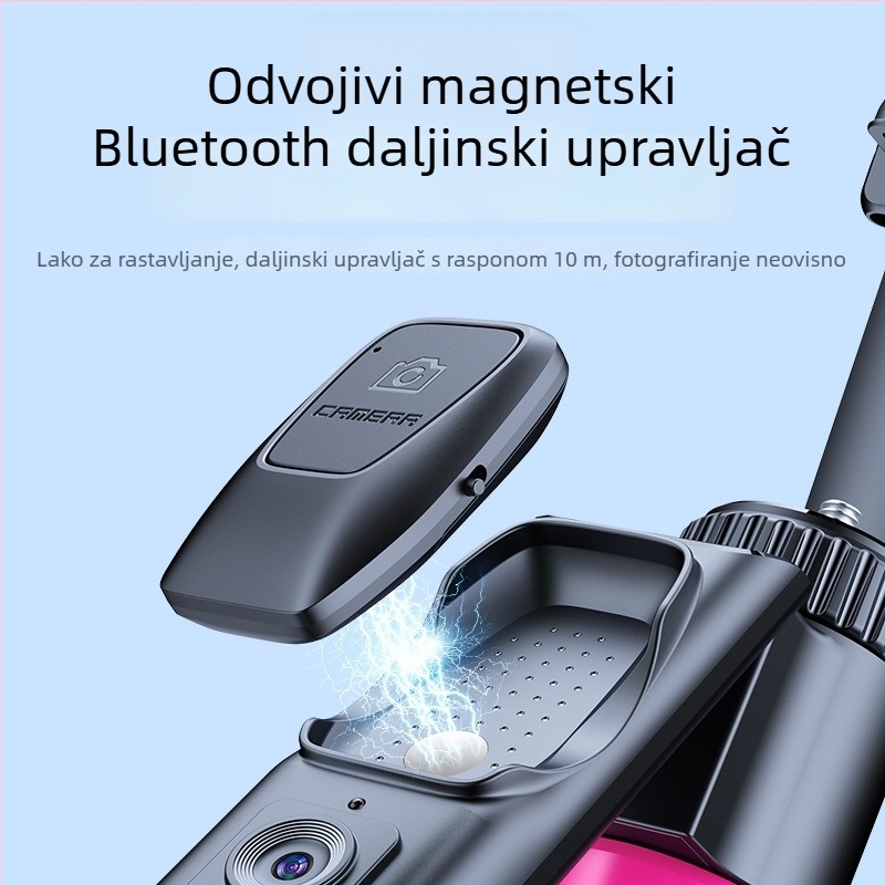 Selfie štap s AI praćenjem oka, Bluetooth daljinsko upravljanje, prepoznavanje gesti, inteligentno upravljanje, stabilizacija slike, materijal: avion aluminij + ABS + PC, kompaktan SS2
