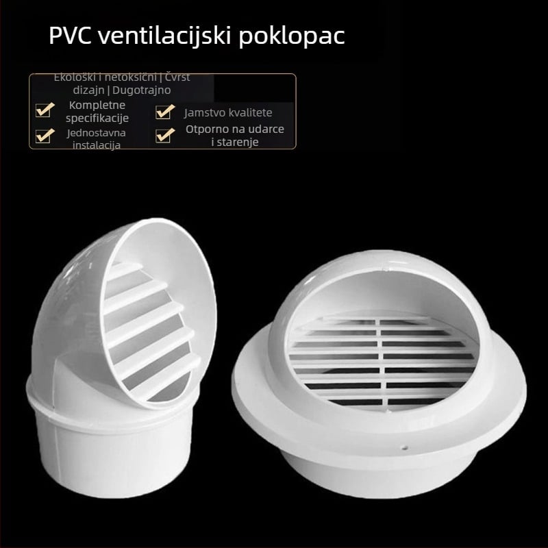 PVC kapica za ventilaciju cijevi, otporna na vjetar, kišu i insekte