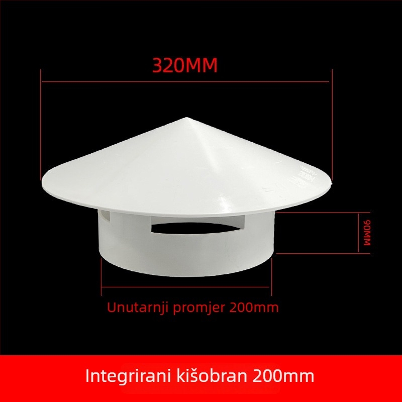 PVC kapica za ventilaciju cijevi, otporna na vjetar, kišu i insekte