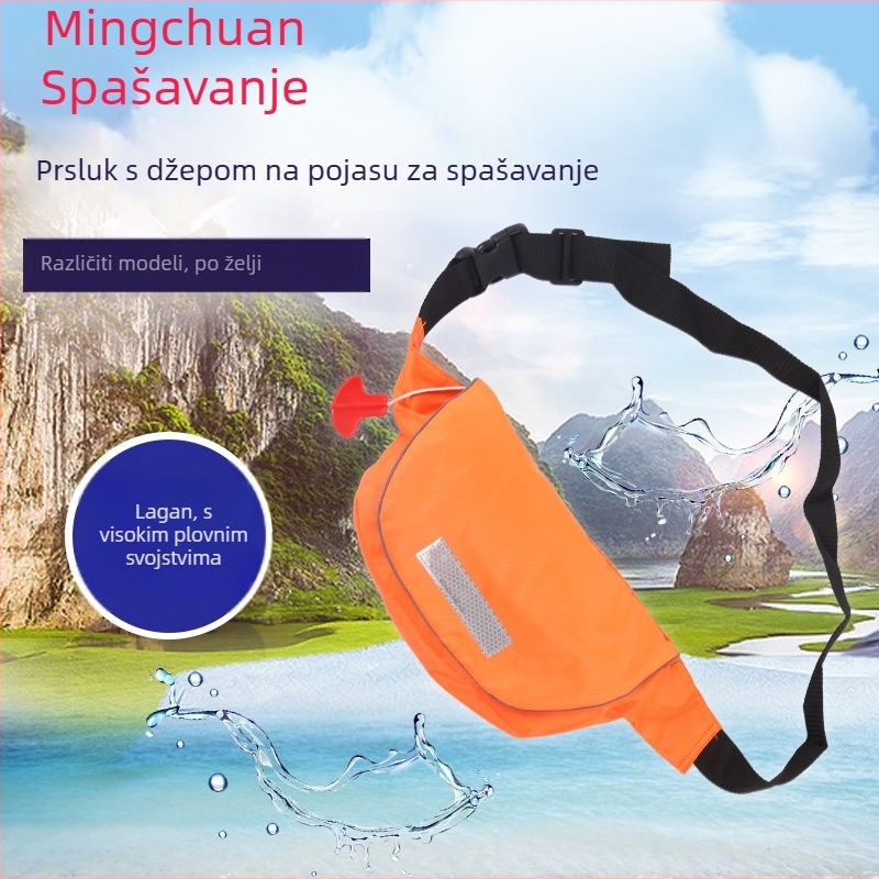 Mingchuan pojasni prsluk s napuhivanjem za vanjske vodene sportove (Model: Water Rescue)