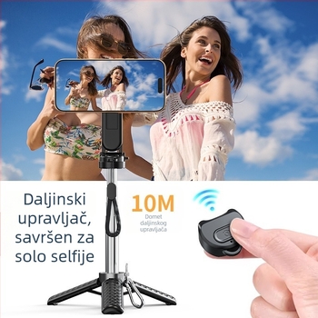 Mini magnetski selfie štap s Bluetooth daljinskim upravljačem, prenosni teleskopiski držač za telefon, MagSafe drška, IBIS podrška