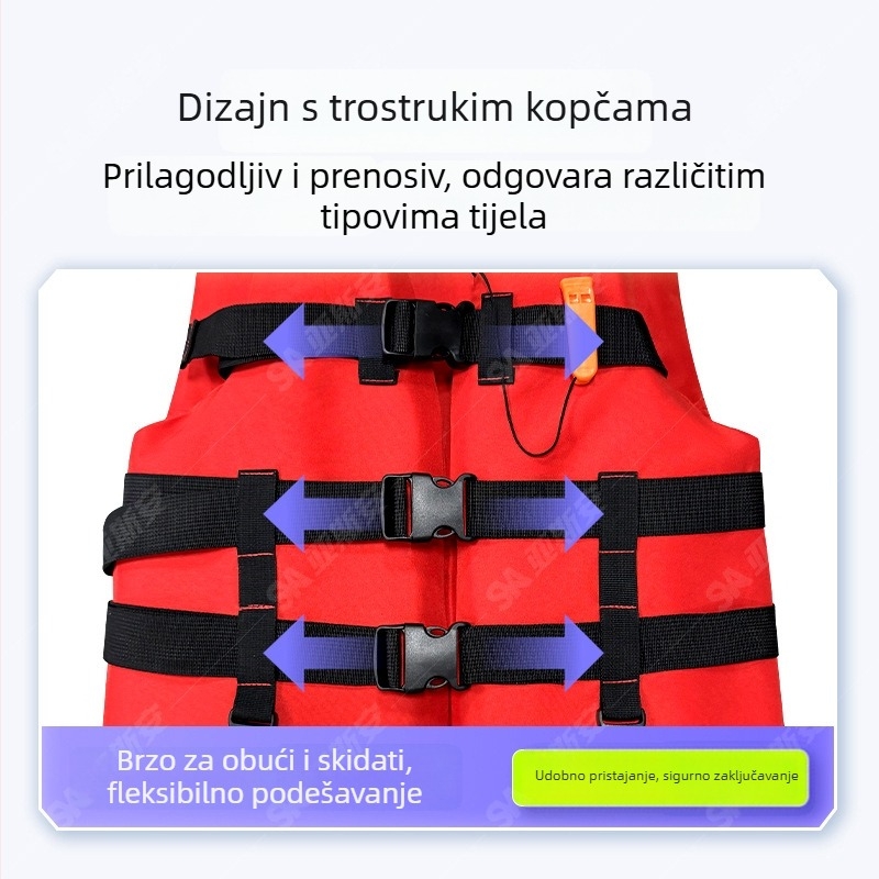 Spašavatni prsluk za odrasle za vodene sportove s visokom uzgonu, prilagodljiv, ovlaštena privatna marka