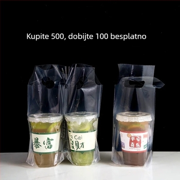 Prozirna ambalaža za čaše promjera 98 mm, pogodna za napitke poput mliječnog čaja, kave i limun čaja, s otiskom logotipa, visoke kvalitete, za jednu ili dvije čaše