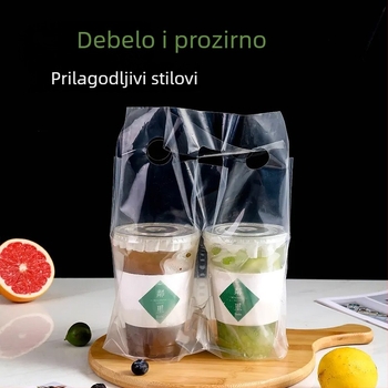 Prozirna ambalaža za čaše promjera 98 mm, pogodna za napitke poput mliječnog čaja, kave i limun čaja, s otiskom logotipa, visoke kvalitete, za jednu ili dvije čaše