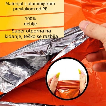 Vanjska hitna izolacijska deka, dvostruka, otporna na vjetar, folijska deka za preživljavanje, model Raincoat