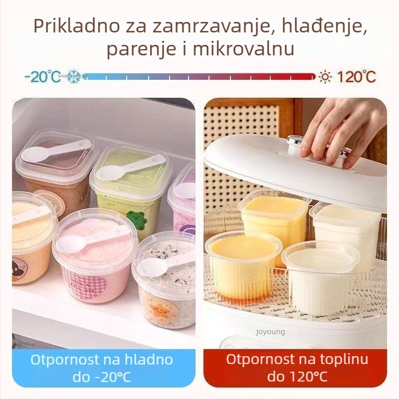 Jednokratna plastična posuda za puding, otporna na visoke temperature, za žele, jogurt i mousse, bez poklopca