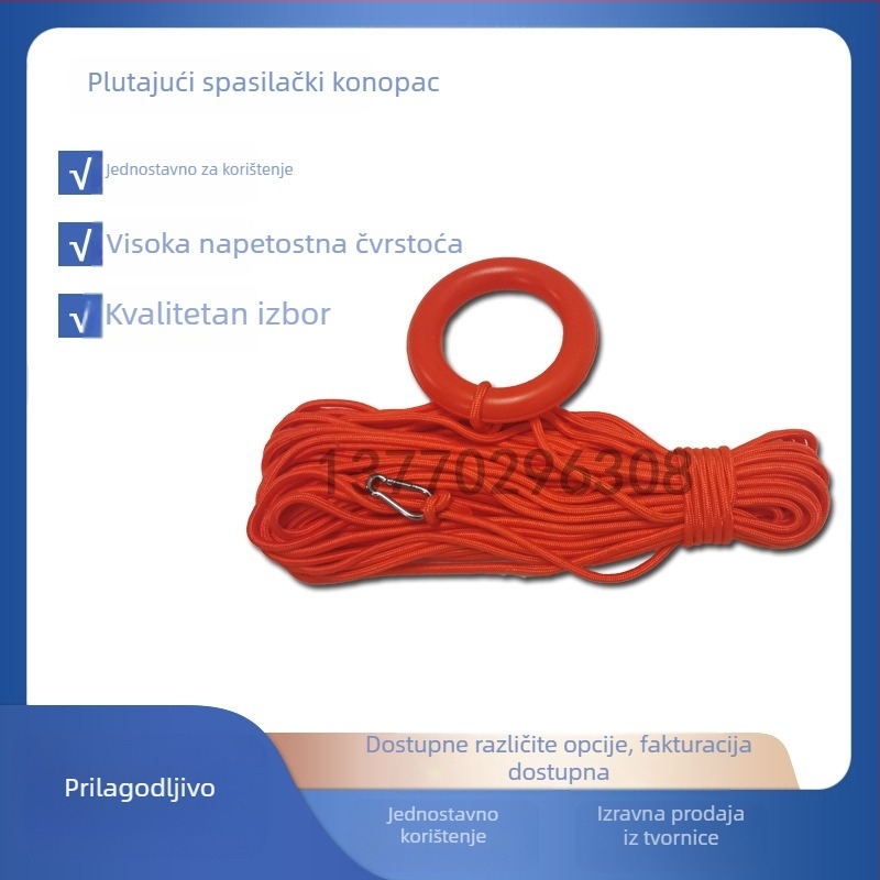 Spašavajuće užad za vodeno spašavanje, sigurnosno užad za požar, oprema za otvoreno plivanje, duljina 30 m; Model: Lifesaving Rope; Prilagodba obrade: Da; Uvoz: Ne