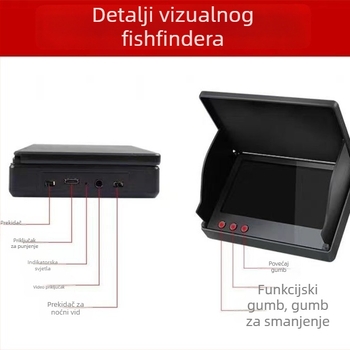 Podvodna ultra jasna ribolovna linija s vizualnom funkcijom – četverojezgrena, LiPo napajanje, raspon dubine 0,6–183 m