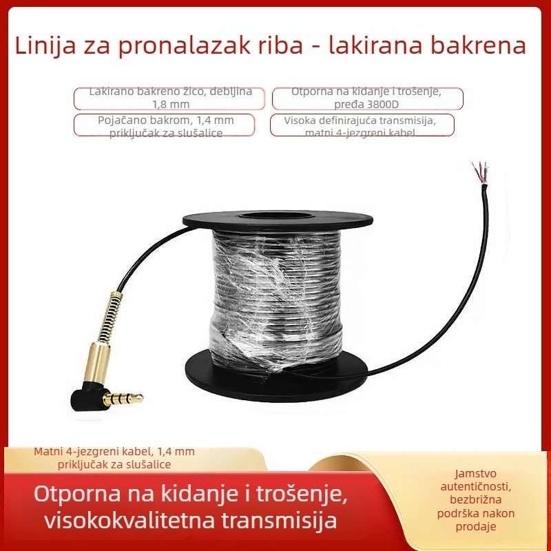 Podvodna ultra jasna ribolovna linija s vizualnom funkcijom – četverojezgrena, LiPo napajanje, raspon dubine 0,6–183 m