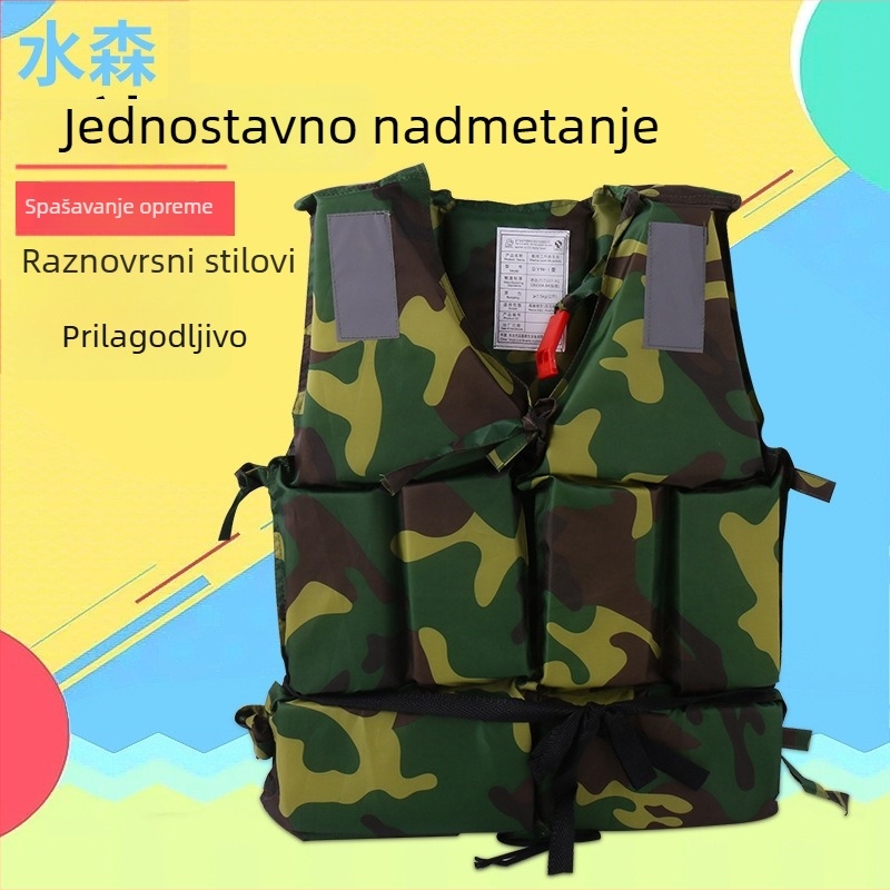 Spasilački prsluk od debelog oksfordskog platna, dvostrani kamuflažni uzorak, za vanjsku plovidbu, Model 04, Shui Sen