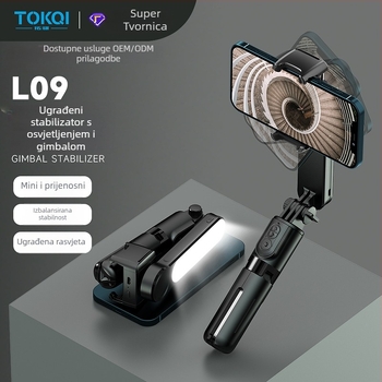 L09 ručni stabilizator s Bluetoothom i selfie štapom, rasvjeta za ljepotu, stabilizacija protiv podrhtavanja, VLOG, mini gimbal s jednom osi