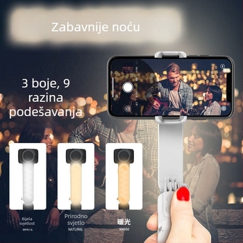 L09 ručni stabilizator s Bluetoothom i selfie štapom, rasvjeta za ljepotu, stabilizacija protiv podrhtavanja, VLOG, mini gimbal s jednom osi