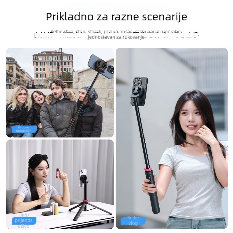MT84 Selfie štap za mobitel – Bluetooth daljinski, ABS+ aluminijska legura, IBIS podrška, Univerzalna kompatibilnost