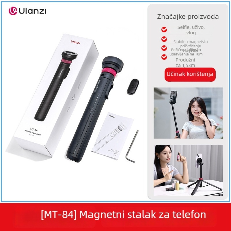 MT84 Selfie štap za mobitel – Bluetooth daljinski, ABS+ aluminijska legura, IBIS podrška, Univerzalna kompatibilnost