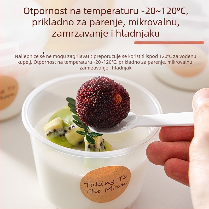 Puding čaša s dvostrukim stijenkama i poklopcem, jednokratna plastična čaša PP, 201-300 ml, marka ZBER