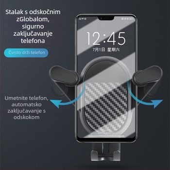 Držač za telefon u autu s gravitacijskim nosačem za otvor za zrak, univerzalna kompatibilnost, 7.5W snage, prilagodba dostupna