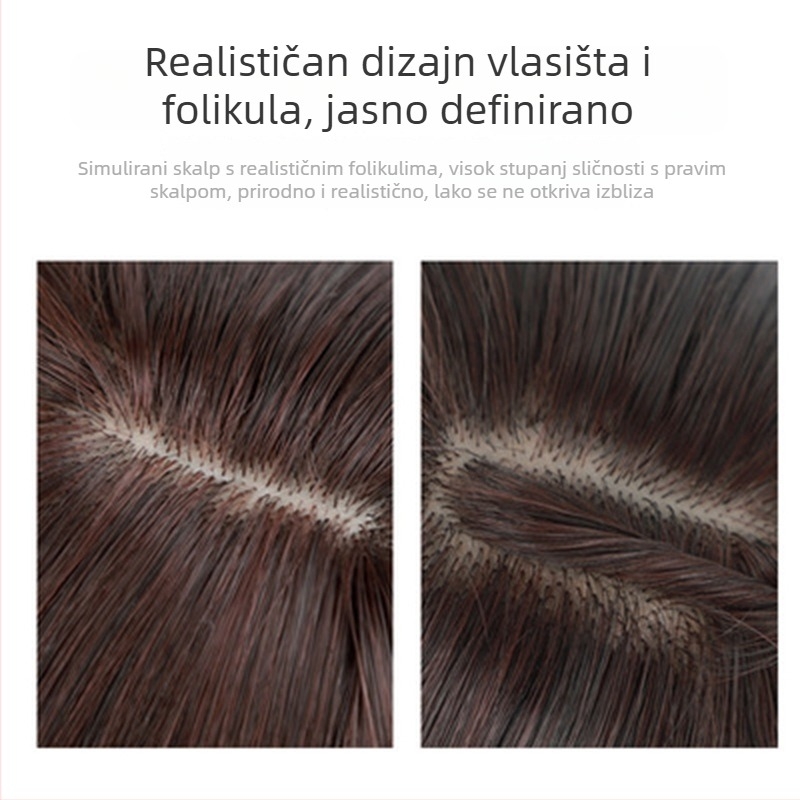 Perika s ravnim kosom i fringeom — prirodan stil, materijal kose: toplinski otporna žica, zamjenski dio kose, Wind Meets Flowers