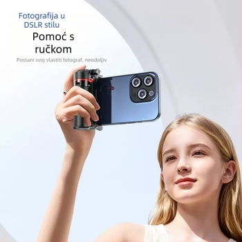 F07 Zoom Mini Selfie Štap s četveronošnim stativom, aluminijska legura, Bluetooth daljinski upravljač, IBIS podrška