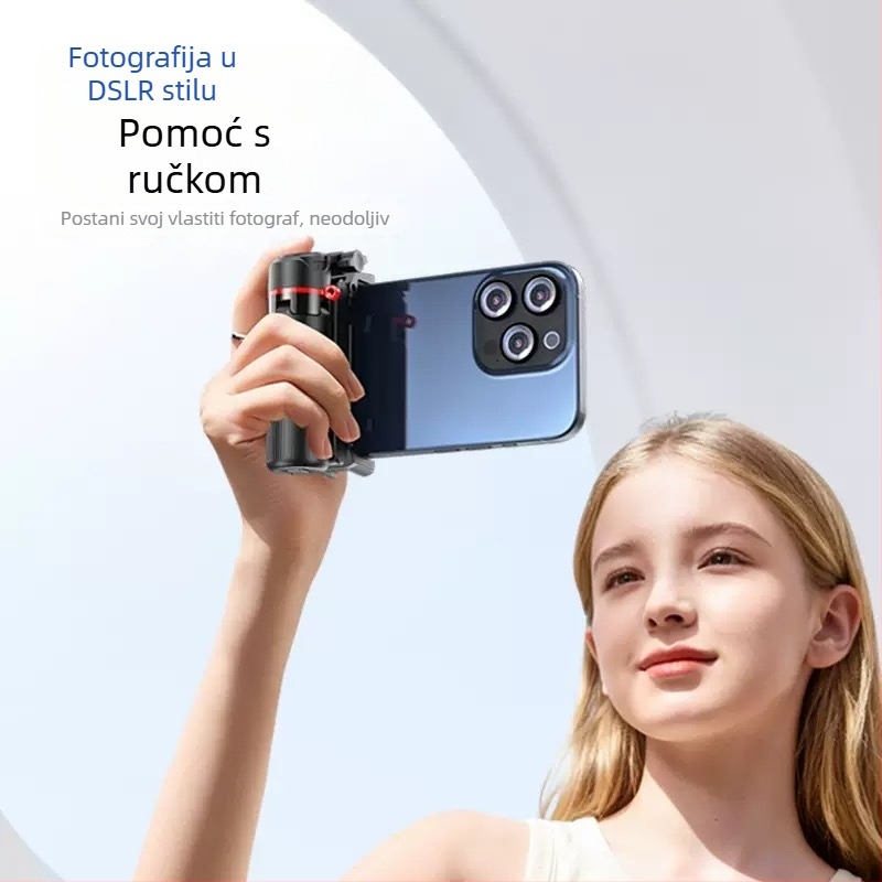 F07 Zoom Mini Selfie Štap s četveronošnim stativom, aluminijska legura, Bluetooth daljinski upravljač, IBIS podrška